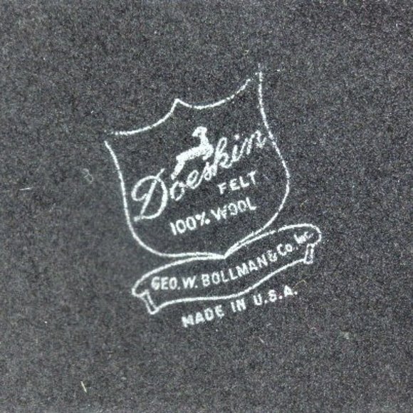 U.S.A Doeskin Felt 100% Wool WOMAN'S BLACK HAT w/ Bow Geo W. Bollman & Co. Ltd - Picture 5 of 9